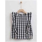 checkered frilled t shirt black geometry