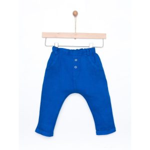 neptune blue linen trousers front