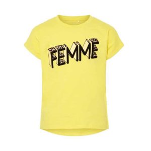 printed t shirt femme yellow