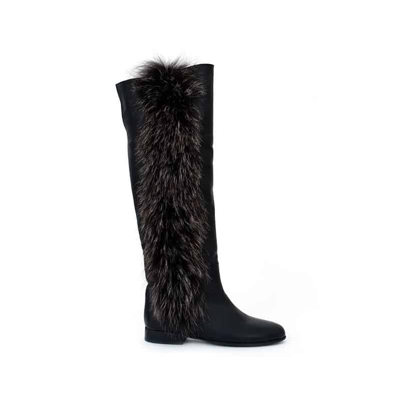 LEATHER FUR BOOTS-Island Boutique by Elsa Toli