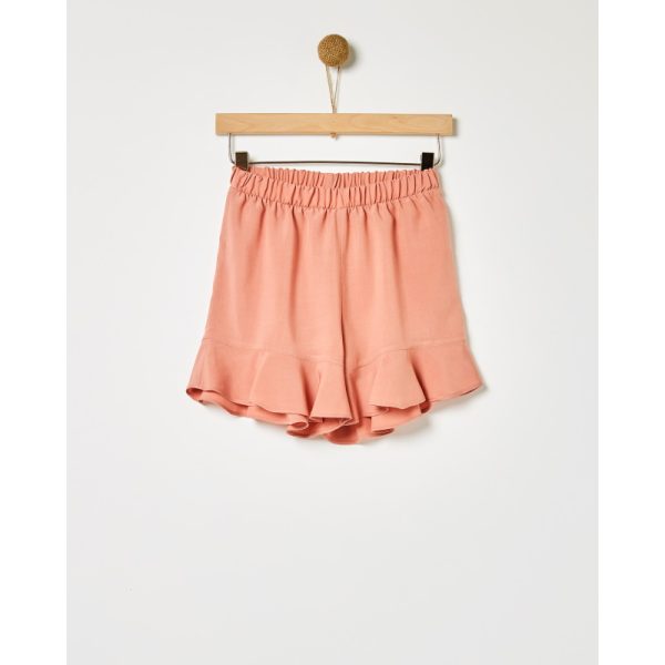 MUTED CLAY FRILLED SHORTS-Island Boutique by Elsa Toli