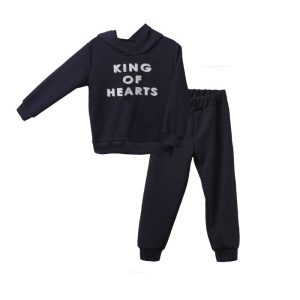 THE SWEATER EFFECT KING OF HEARTS HOODED SWEATER SET KID PLUS-Island Boutique by Elsa Toli