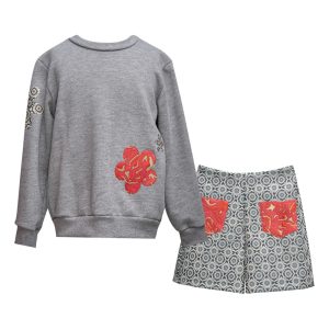 ALLURE SET W/BROCARD PATCHES SWEATER & HIGH WAISTED SHORTS & ACC-Island Boutique by Elsa Toli