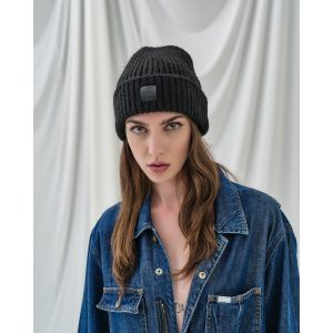 KNITTED LOGO BEANIE-Island Boutique by Elsa Toli