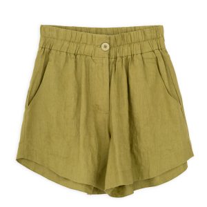 Linen Shorts Philosophy Green-Island Boutique by Elsa Toli
