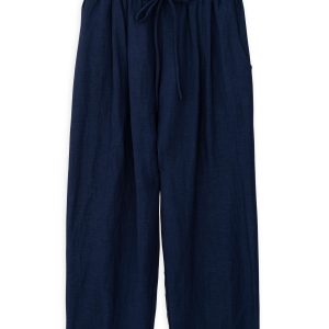 Gauze Pleated Pants Philosophy Dark Blue-Island Boutique by Elsa Toli