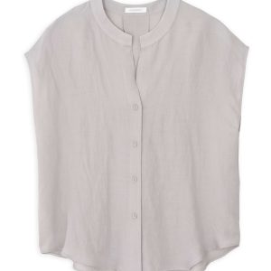 Gauze Sleeveless Shirt Philosophy Grey-Island Boutique by Elsa Toli