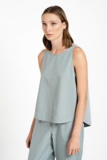 Cotton Lyocell Cropped Top Philosophy Black-Island Boutique by Elsa Toli