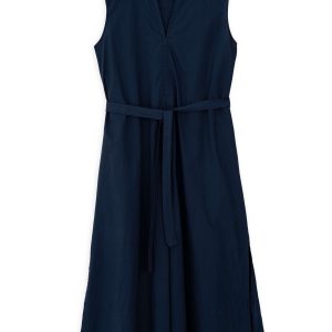 Poplin Sleeveless Dress Philosophy Dark Blue-Island Boutique by Elsa Toli