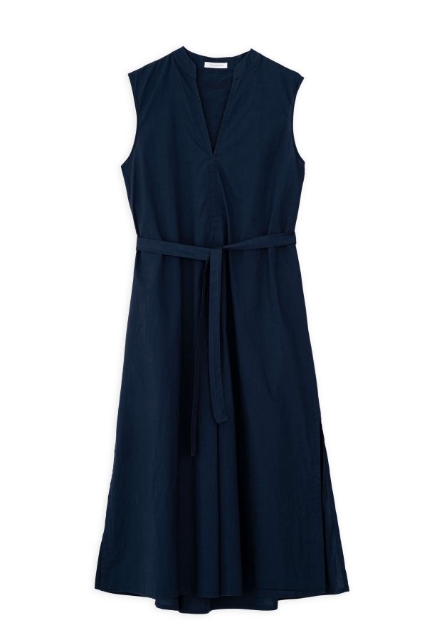 Poplin Sleeveless Dress Philosophy Dark Blue-Island Boutique by Elsa Toli