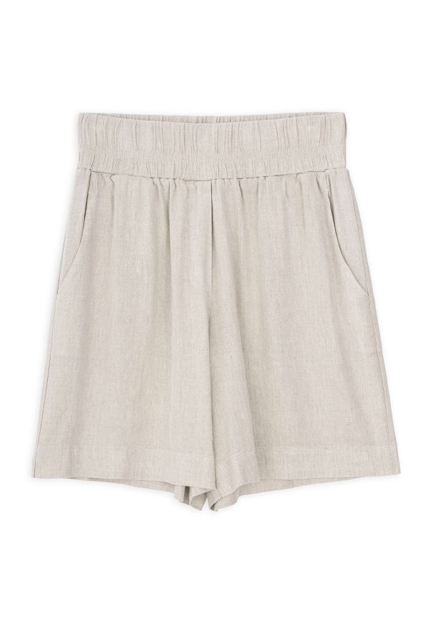 Twill Linen Shorts Philosophy Natural-Island Boutique by Elsa Toli