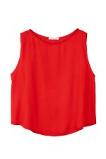 Satin Fine Ecovero Sleeveless Cropped Top Philosophy Red-Island Boutique by Elsa Toli