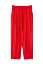 Satin Ecovero Pleated Pants Philosophy Red-Island Boutique by Elsa Toli