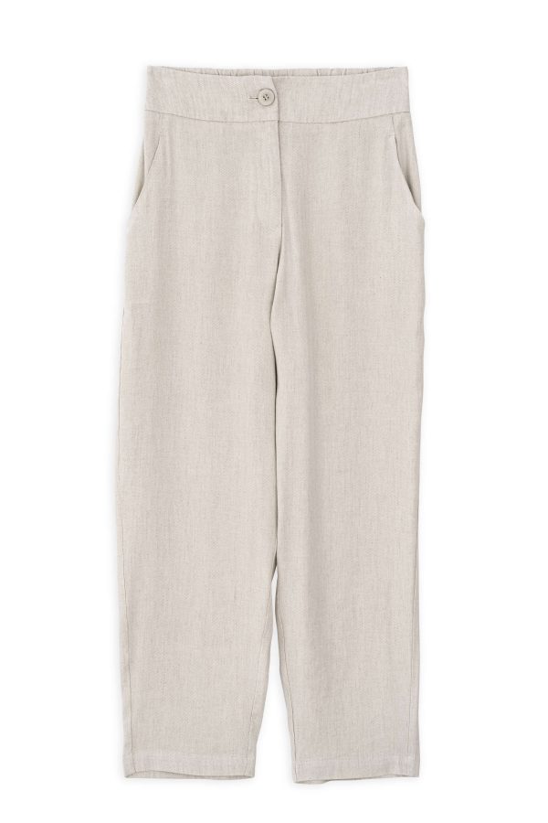 Twill Linen Loose Pants Philosophy Natural-Island Boutique by Elsa Toli