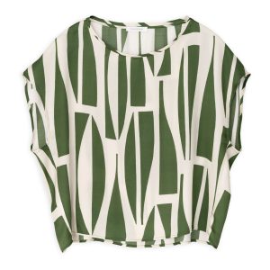 Satin Print Cropped Top Philosophy Green-Island Boutique by Elsa Toli