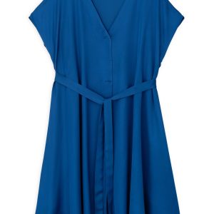 Satin Ecovero Mini Dress Philosophy Blue-Island Boutique by Elsa Toli