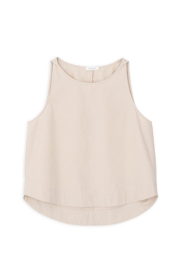 Cotton Lyocell Cropped Top Philosophy Light Beige-Island Boutique by Elsa Toli