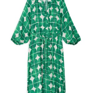 Satin Print Loose Dress Philosophy Green-Island Boutique by Elsa Toli