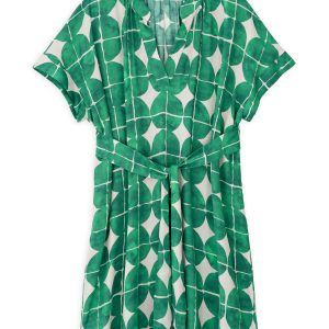 Satin Print Oversized Mini Dress Philosophy Green-Island Boutique by Elsa Toli