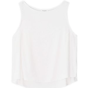 Twill Linen Cropped Top Philosophy White-Island Boutique by Elsa Toli