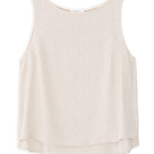 Twill Linen Cropped Top Philosophy Natural-Island Boutique by Elsa Toli