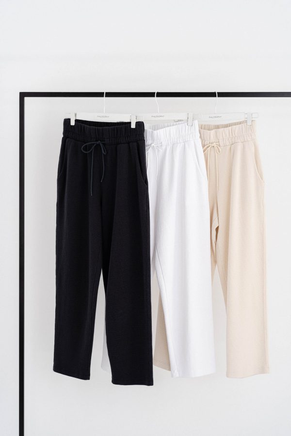 Futter Waffle Relaxed Jogger Pants Philosophy Dusty White-Island Boutique by Elsa Toli