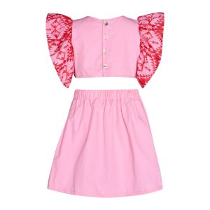 Cycladic Muse 2 Piece Embroidered Dress Kid+ Pink-Island Boutique by Elsa Toli
