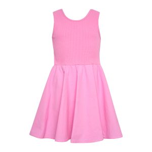 Monochrome Prima Ballerina Dress Kid- Pink-Island Boutique by Elsa Toli
