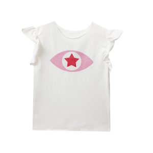 T-shirt Effect Eye T-shirt Kid- Pink-Island Boutique by Elsa Toli