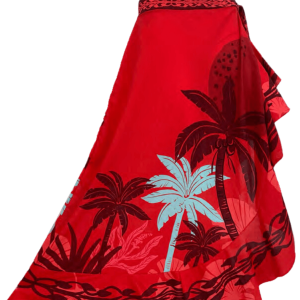 Skirt Boleros Maxi Palms Red-Island Boutique by Elsa Toli