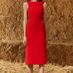Sleeveles Midi Dress Red-Island Boutique by Elsa Toli